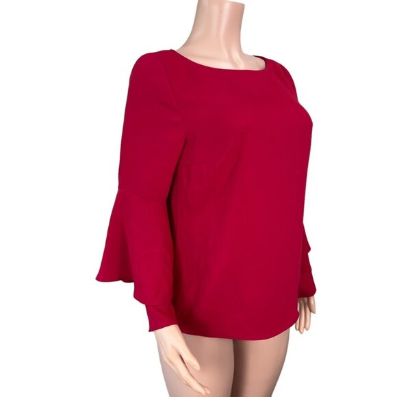 Chicos Womens 0 (4/6)Red Top Blouse Ruffle-Long Sleeve Classic Christmas Holiday - Picture 16 of 16